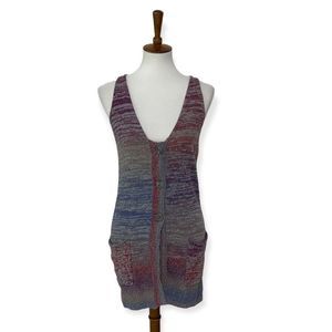 Mudd M Tunic Button Front Pocket Sleeveless Vest